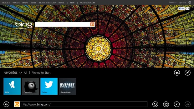 Schneller Zugriff auf angepinnte Seiten